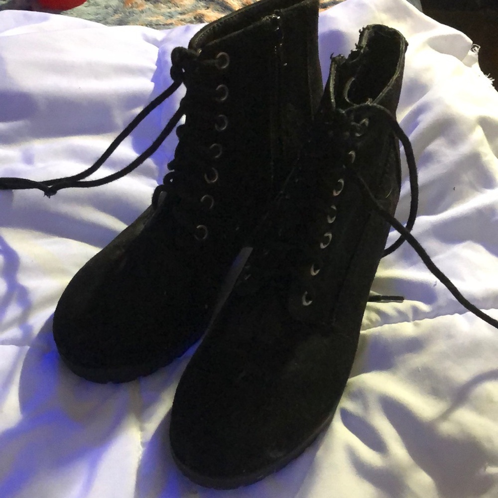 Black lace up boots